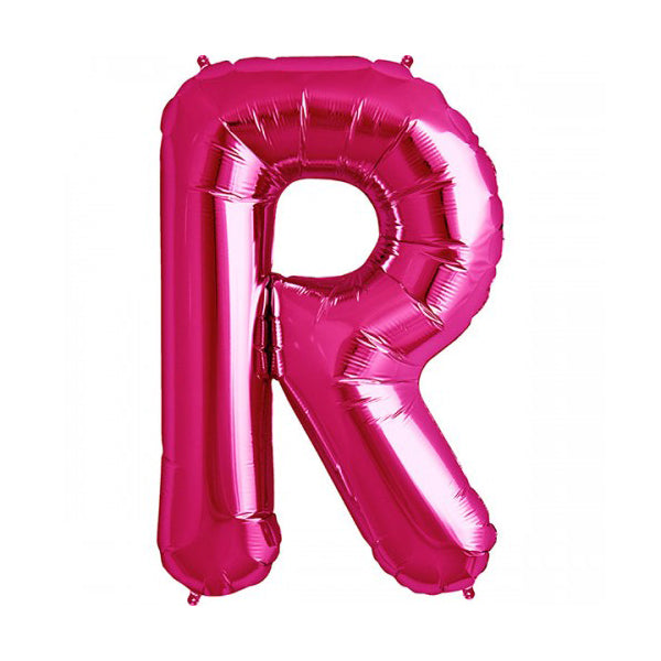 Folienballon Buchstabe R in Pink, 41 cm