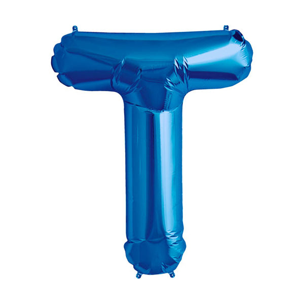 Folienballon Buchstabe T in Blau, 86 cm