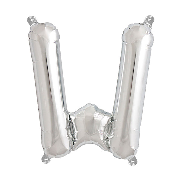 Folienballon Buchstabe W in Silber