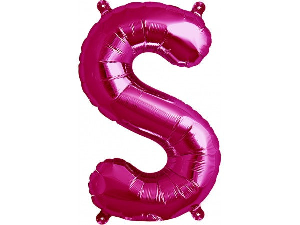 Folienballon Buchstabe S in Pink, 41 cm
