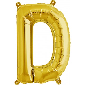 Folienballon Buchstabe D in Gold, 41 cm