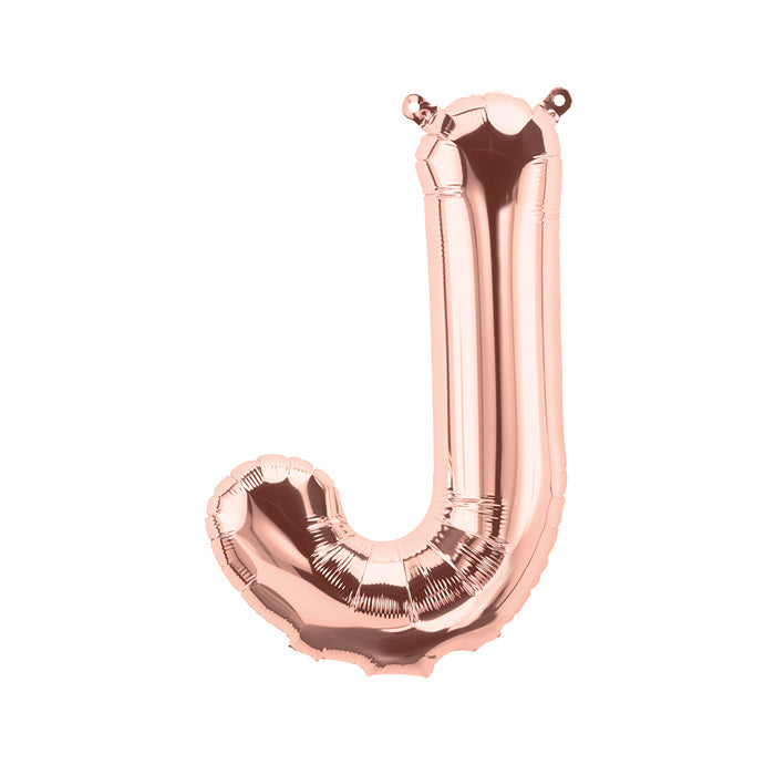 Folienballon Buchstabe J in Roségold, 41 cm
