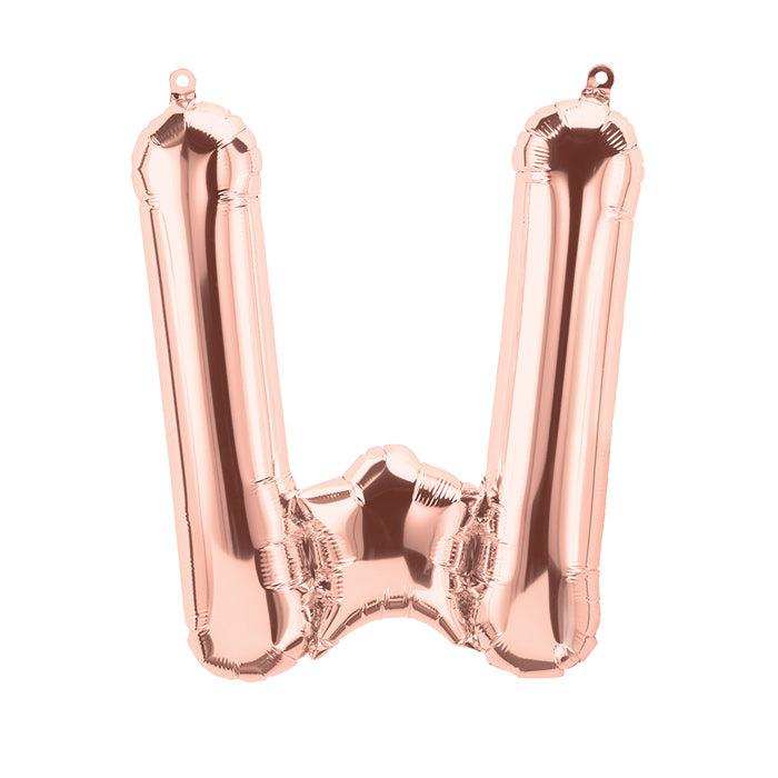 Folienballon Buchstabe W in Roségold, 41 cm