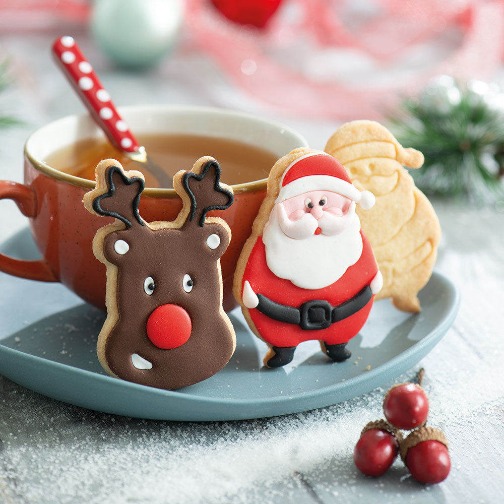 Kurabiye kalıbı seti Noel Baba ve ren geyiği, 2 adet