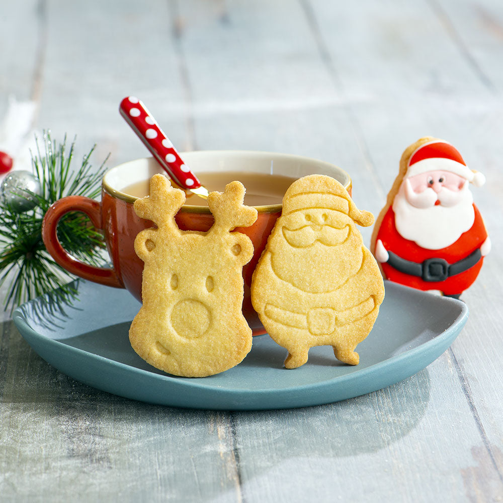 Kurabiye kalıbı seti Noel Baba ve ren geyiği, 2 adet