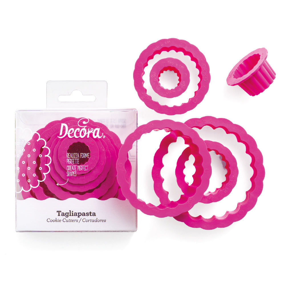 Ausstecher-Set rund gewellt, 6 Stück, 1,5 bis 8 cm