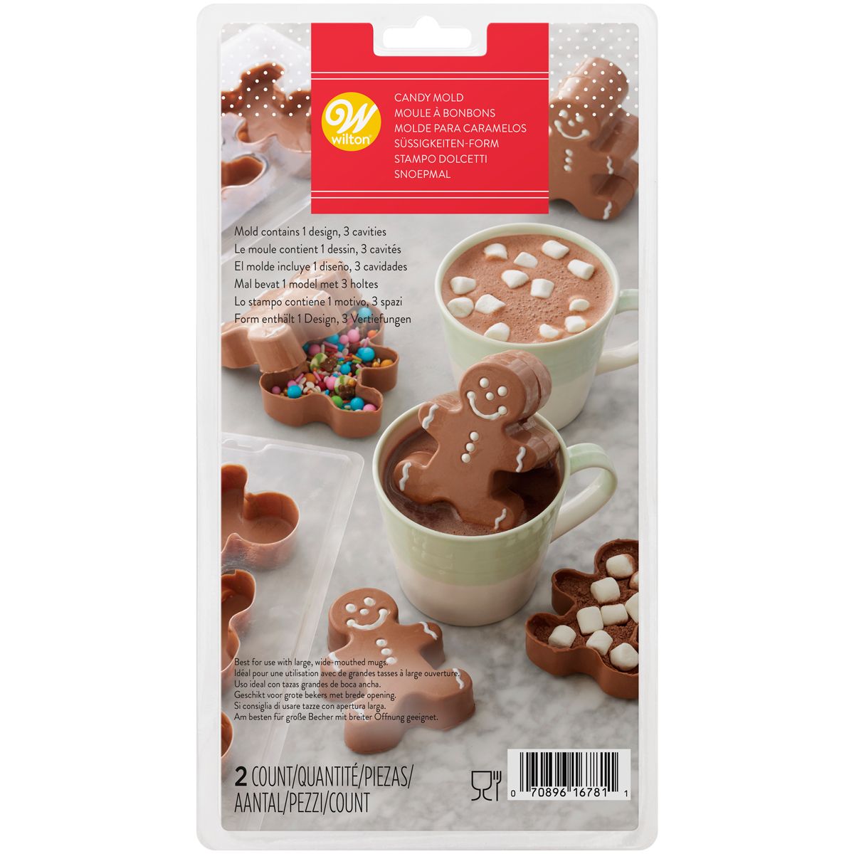 Wilton - 3D Schokoladen Form - Heisse Schokolade - Lebkuchen Männchen