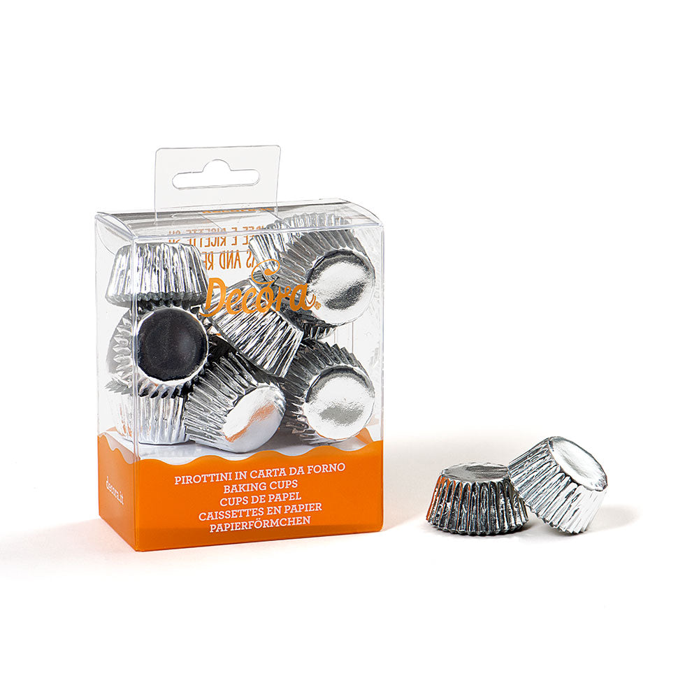 Decora Pralinen-Papierförmchen, 2,7 x 1,7 cm Silber, 180 Stück