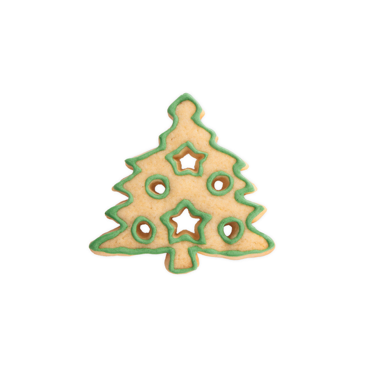 Ausstecher Tannenbaum mit Ausstanzungen, Edelstahl, 8 cm