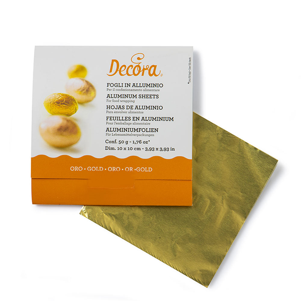 Decora Pralinenfolie, 10 x 10 cm Gold
