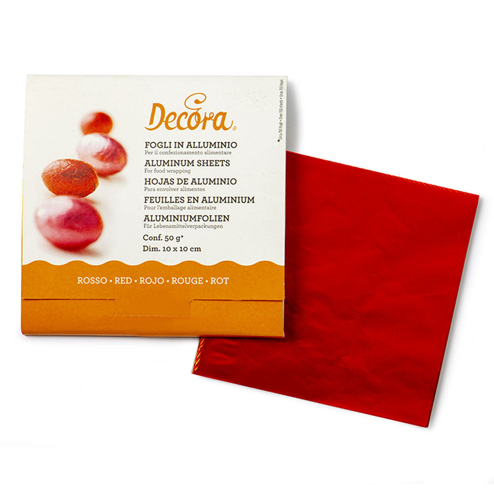 Decora Pralinenfolie, 10 x 10 cm Rot