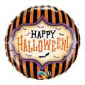 Folienballon - Halloween - Happy Halloween - Orange/Schwarz - Rund - 46cm