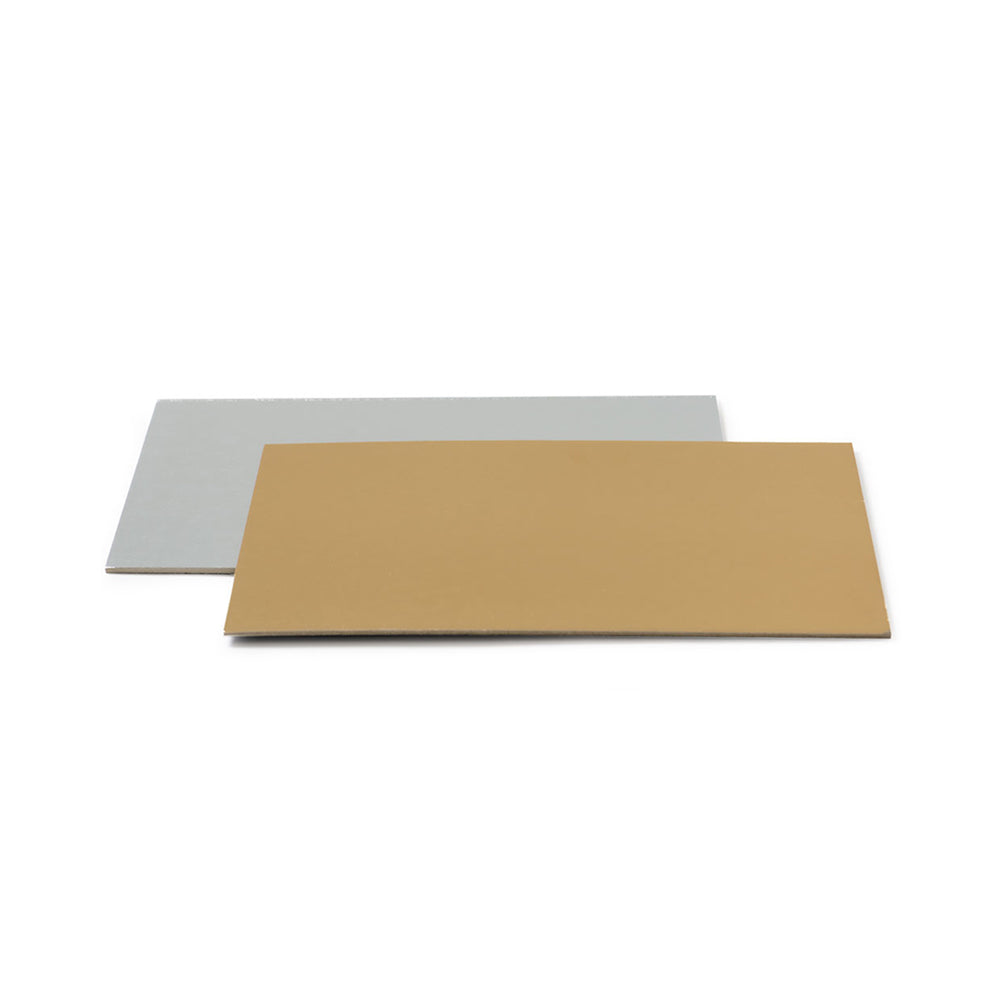 Cakeboard rechteckig silber/gold, 2 mm 25 x 35 cm