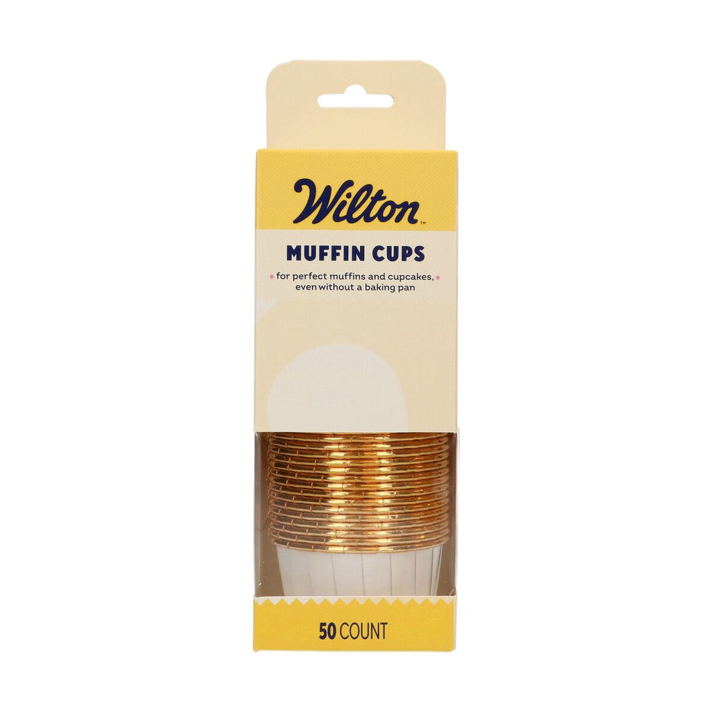 Wilton Muffinförmchen Gold/Weiß, 50 Stück