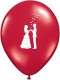 Профессиональные латексные шары - влюблённая пара Ruby red - 6 шт. - Ø28 см