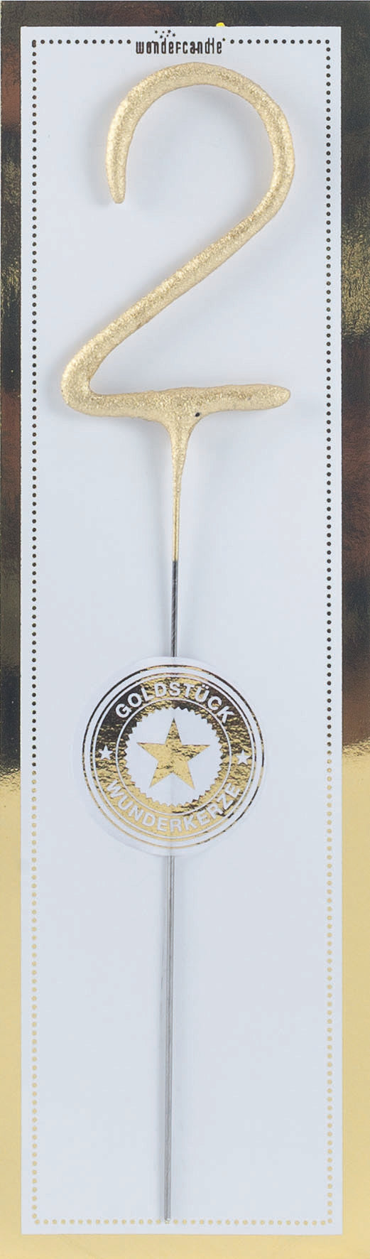 Wunderkerze Goldstück Zahl, 19 cm 2
