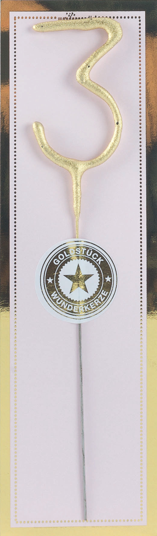 Wunderkerze Goldstück Zahl, 19 cm 3