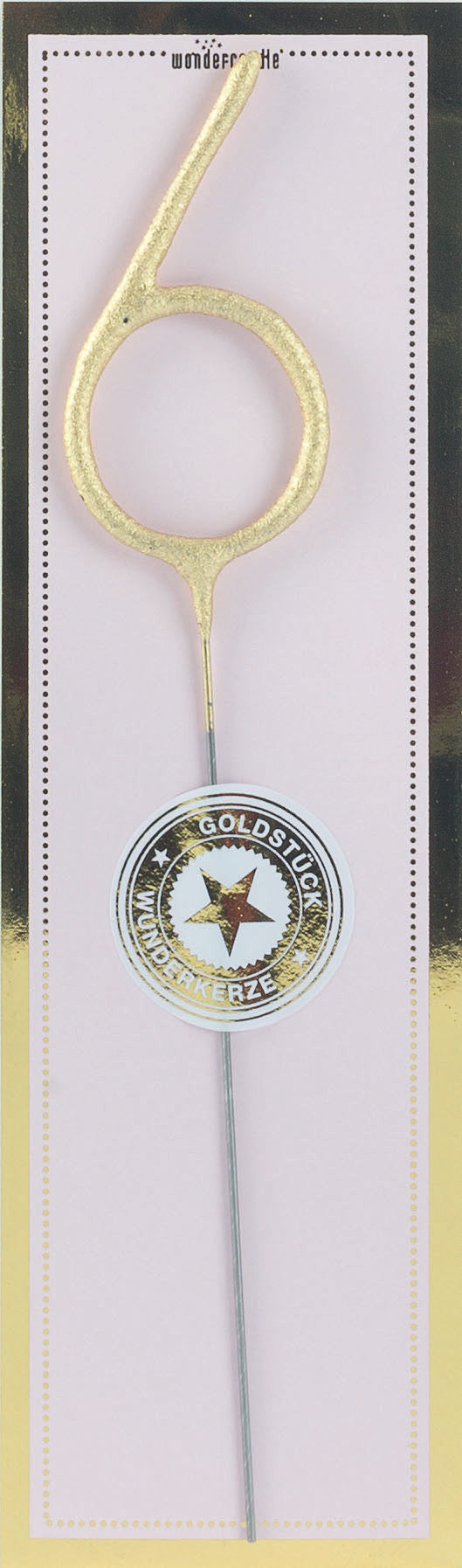 Wunderkerze Goldstück Zahl, 19 cm 6