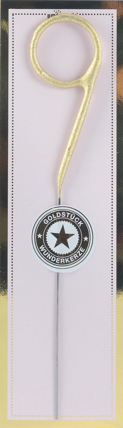 Wunderkerze Goldstück Zahl, 19 cm 9