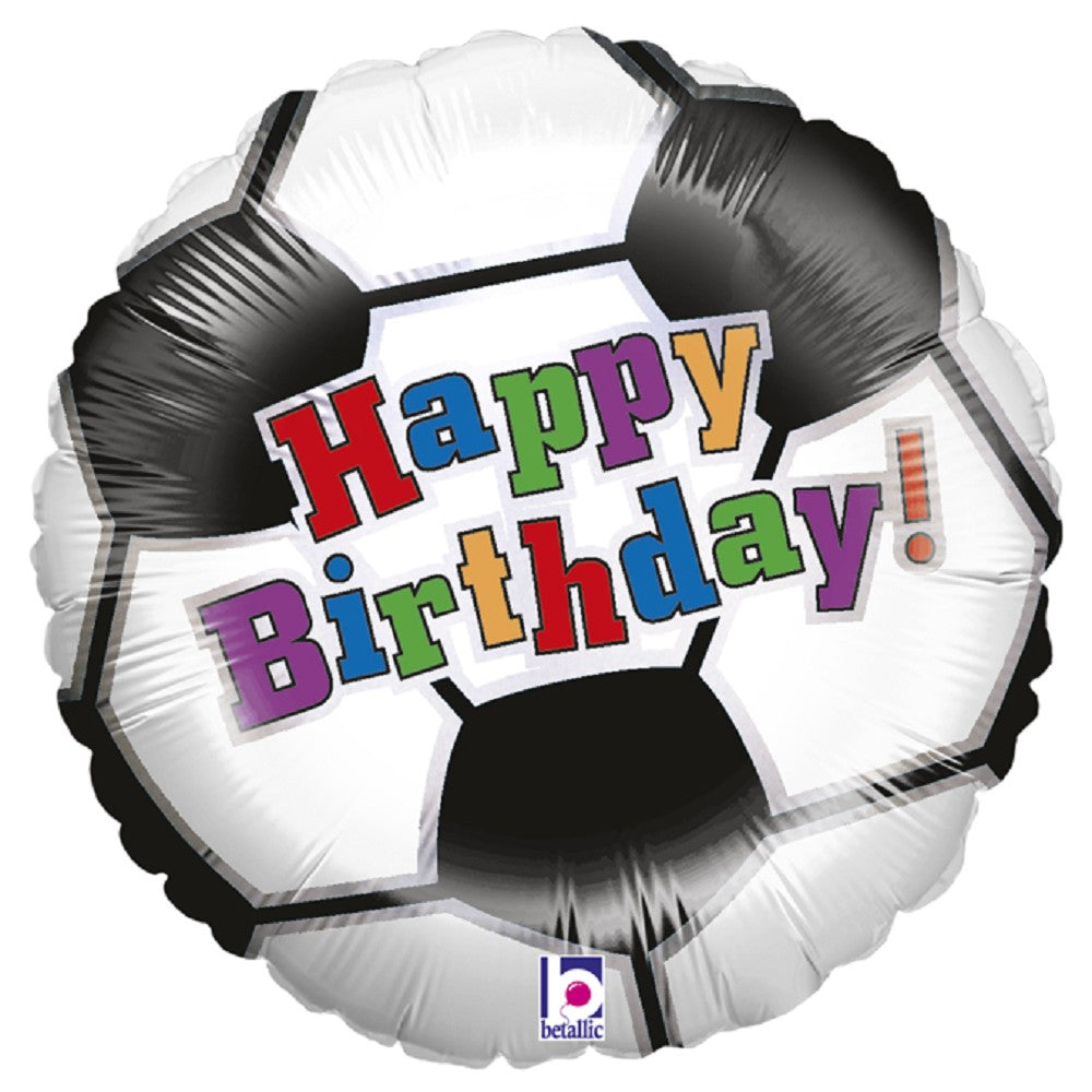 Folienballon - Fußball Happy Birthday- 46cm