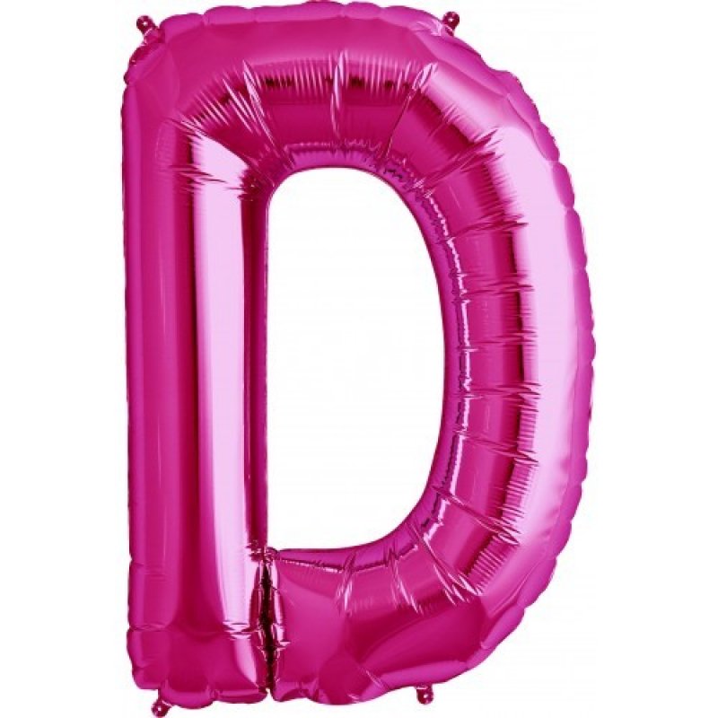 Folienballon Buchstabe D in Pink, 41 cm