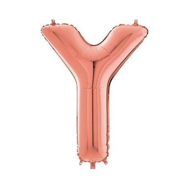 Folienballon Buchstabe Y in Roségold, 66 cm