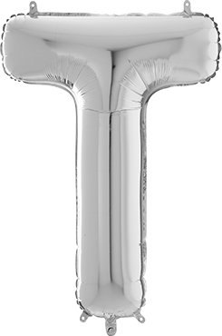 Folienballon Buchstabe T in Silber