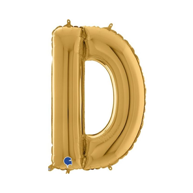 Folienballon Buchstabe D in Gold, 66 cm