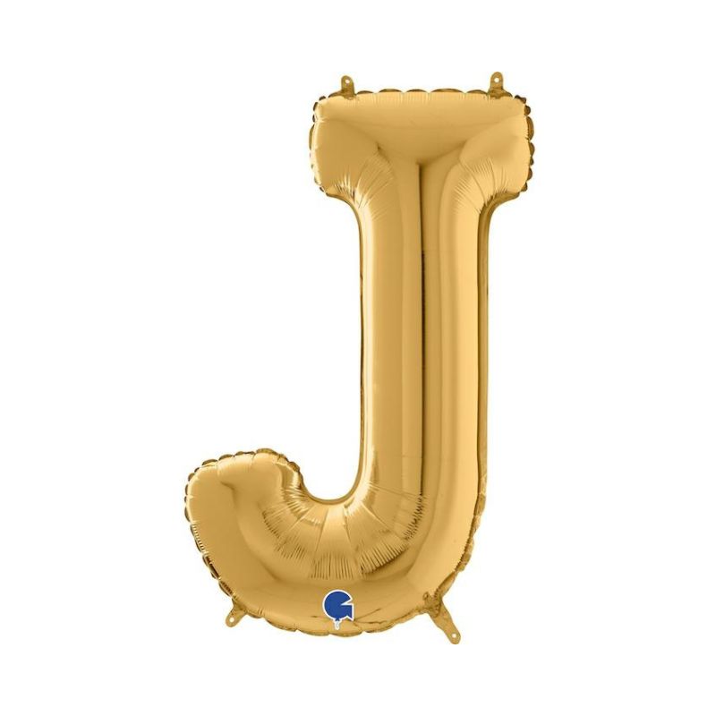 Folienballon Buchstabe J in Gold, 66 cm