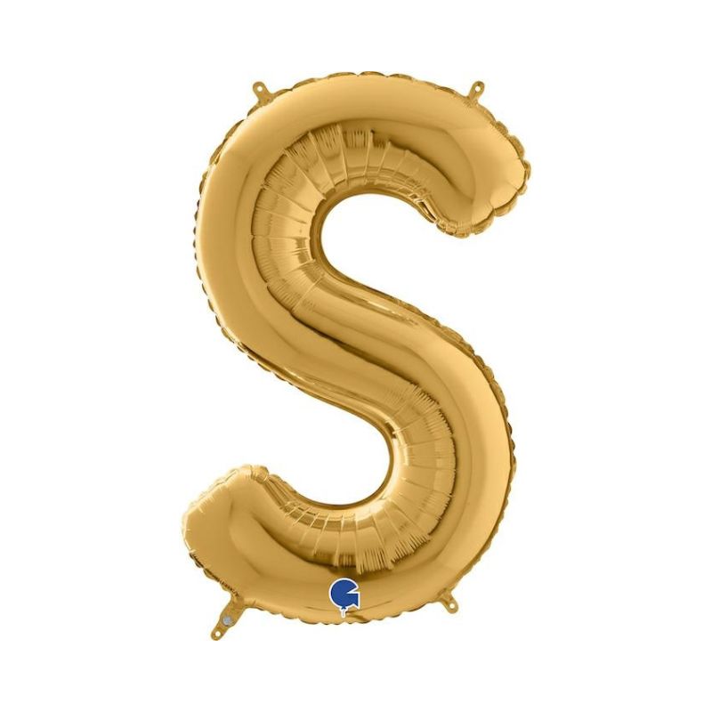 Folienballon Buchstabe S in Gold, 66 cm