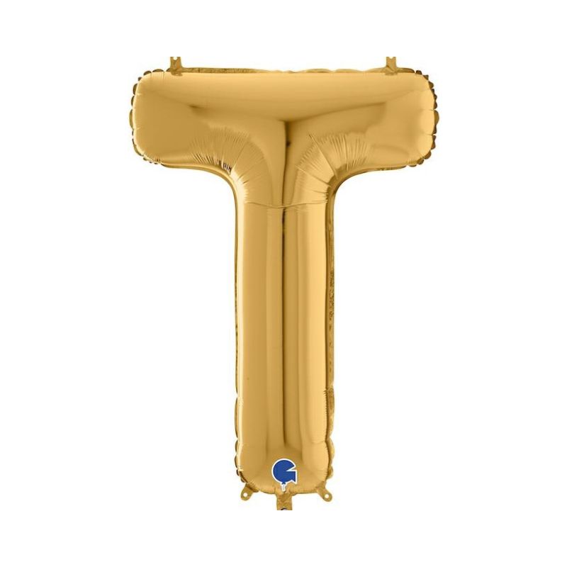 Folienballon Buchstabe T in Gold, 66 cm