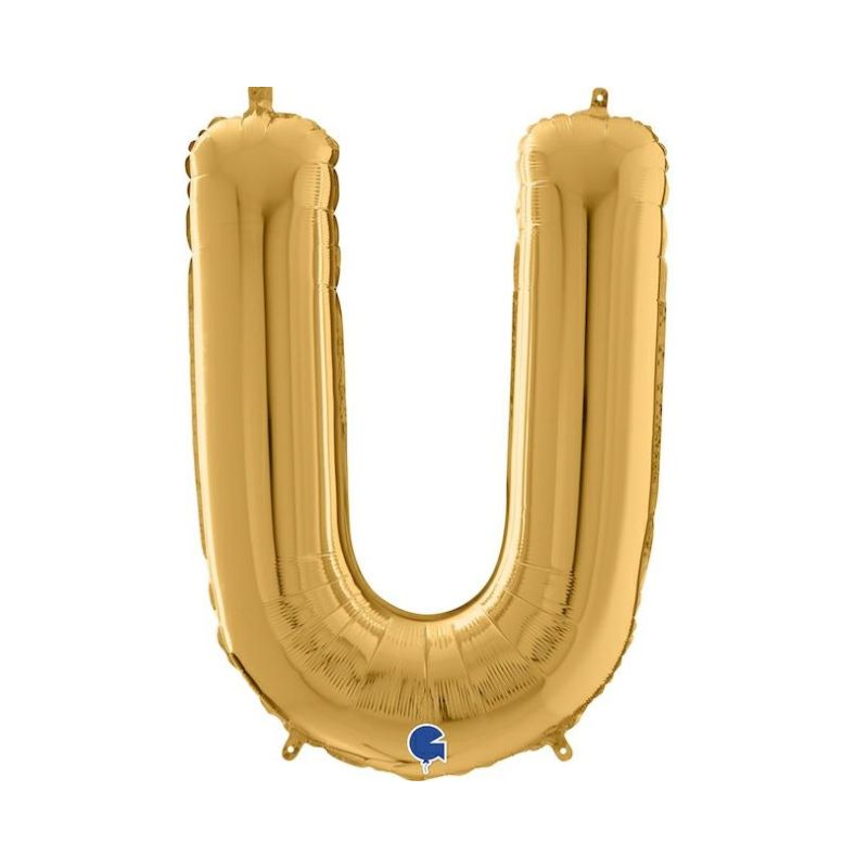 Folienballon Buchstabe U in Gold, 66 cm