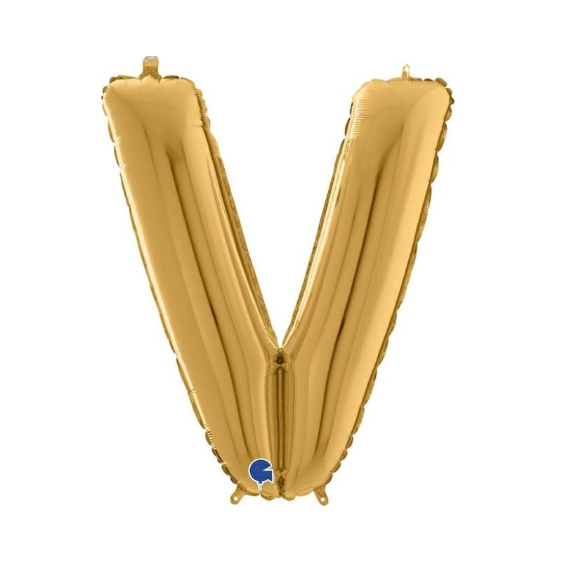 Folienballon Buchstabe V in Gold, 66 cm