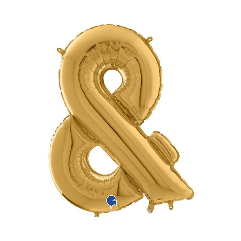 Folienballon Zeichen & in Gold, 66 cm