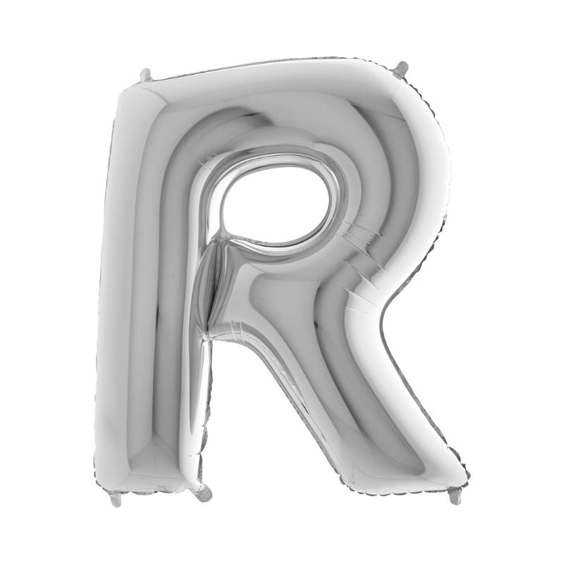 Folienballon Buchstabe R in Silber, 66 cm