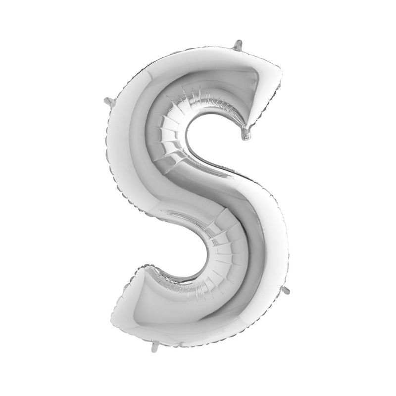 Folienballon Buchstabe S in Silber, 66 cm