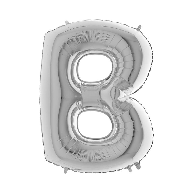Folienballon Buchstabe B in Silber, 66 cm