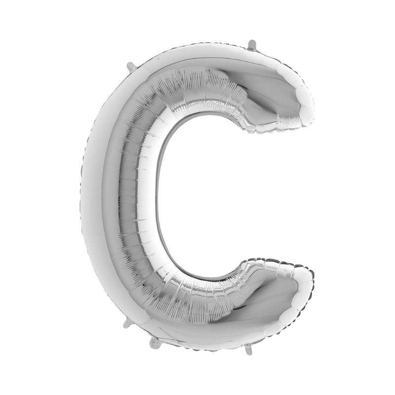 Folienballon Buchstabe C in Silber, 66 cm
