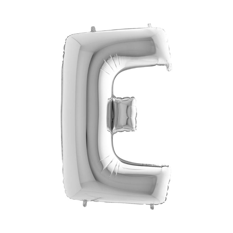 Folienballon Buchstabe E in Silber, 66 cm
