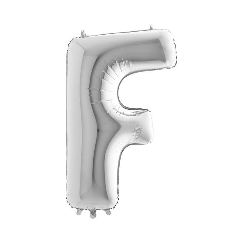 Folienballon Buchstabe F in Silber, 66 cm