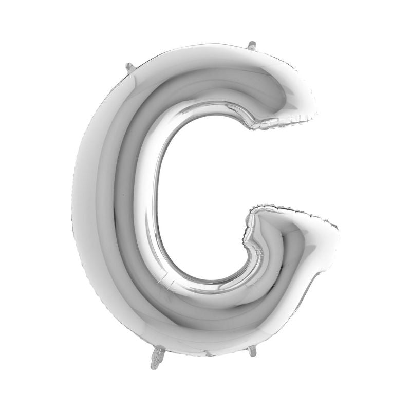 Folienballon Buchstabe G in Silber, 66 cm