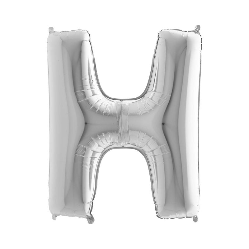 Folienballon Buchstabe H in Silber, 66 cm