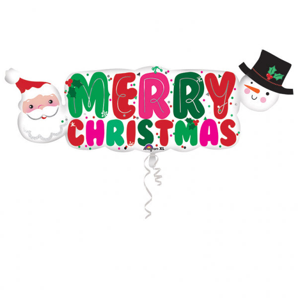 Folien Ballon ''Merry Christmas'' Schriftzug  104cm x 40cm
