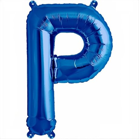 Folienballon Buchstabe P in Blau, 41 cm