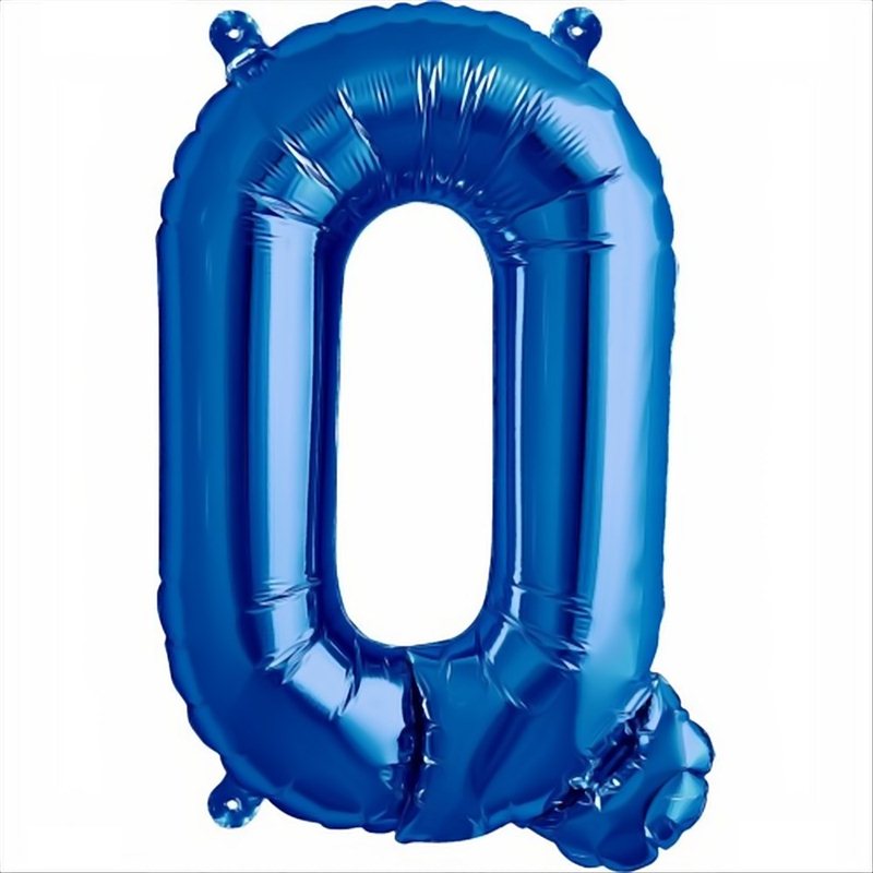 Folienballon Buchstabe Q in Blau, 41 cm