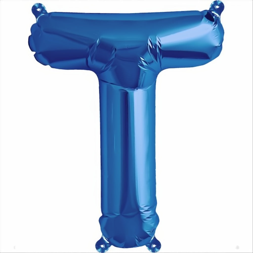Folienballon Buchstabe T in Blau, 41 cm