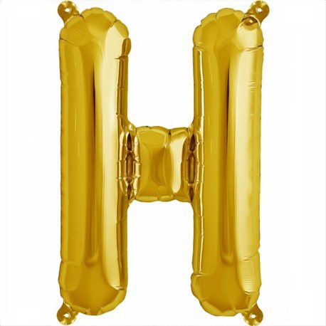 Folienballon Buchstabe H in Gold, 41 cm