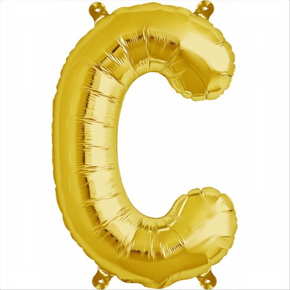 Folienballon Buchstabe C in Gold, 41 cm