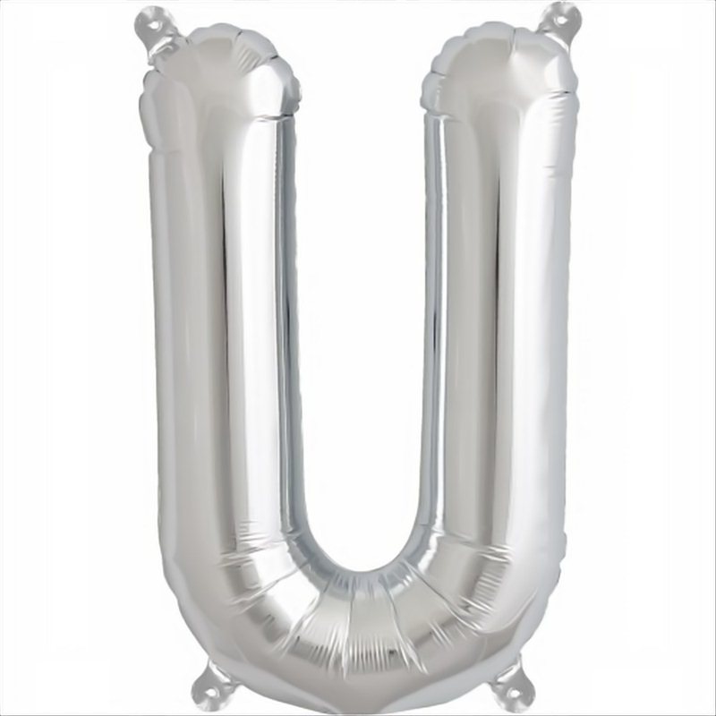 Folienballon Buchstabe U in Silber