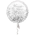 Folyo Balon - „Zur Kommunion die besten Wünsche“ (Almanca yazı: Komünyonun için en iyi dileklerimizle) - Yuvarlak - 43cm